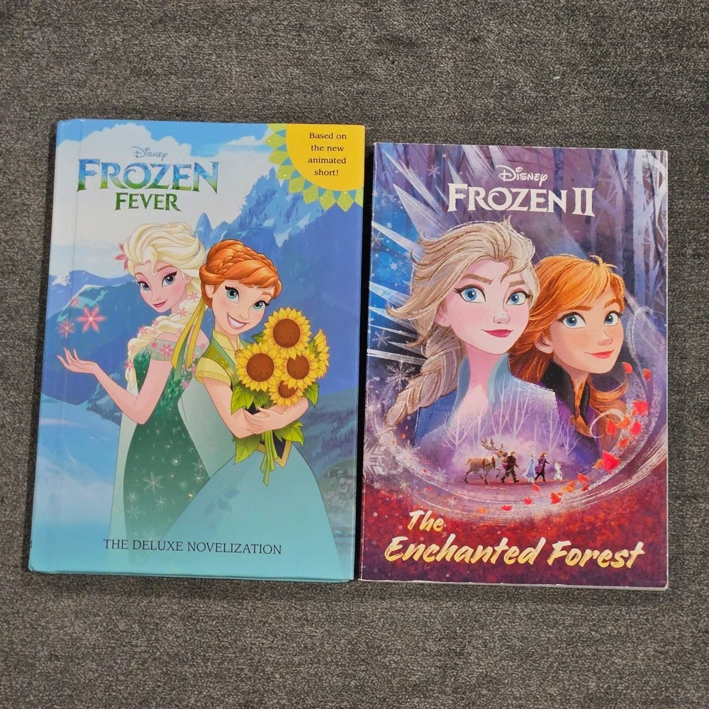 Lot of 2 Disney‎ Frozen Book Frozen Fever Deluxe Novelization & Frozen II Forest